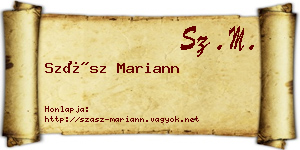 Szász Mariann névjegykártya