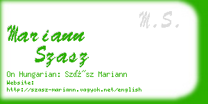 mariann szasz business card